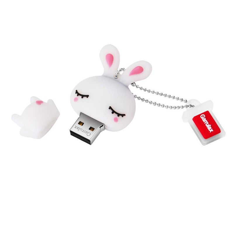 GARRULAX USB Flash Drive, 8GB / 16GB / 32GB USB 2.0 Silicone Cute Animal USB Memory Stick Date Storage Pendrive Thumb Drives (16GB, White Rabbit) - Image 3